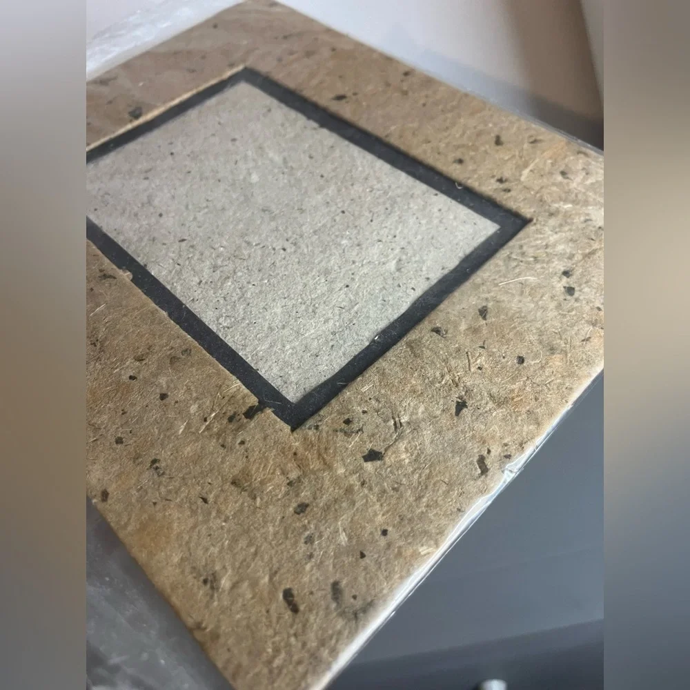 Handmade Natural Fiber Paper Table Top Photo Frame Mixed Media Paper EcoFriendly